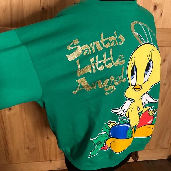 Vintage 90s Christmas Tweety Bird Santa’s little Angel NWT - Picture 4 of 15